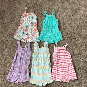5 toddler girl 2t rompers